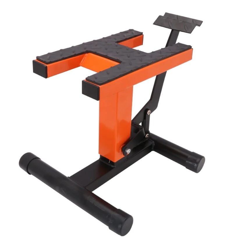 motorcycle lift stand used for Super Cub engine maintenance work