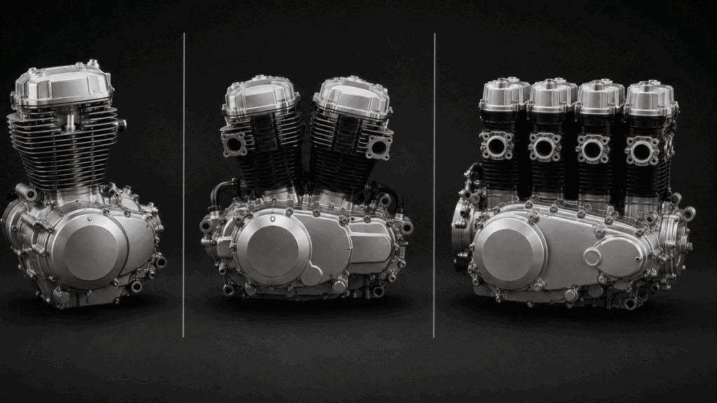 single vs twin vs four-cylinder motorcycle engines compared