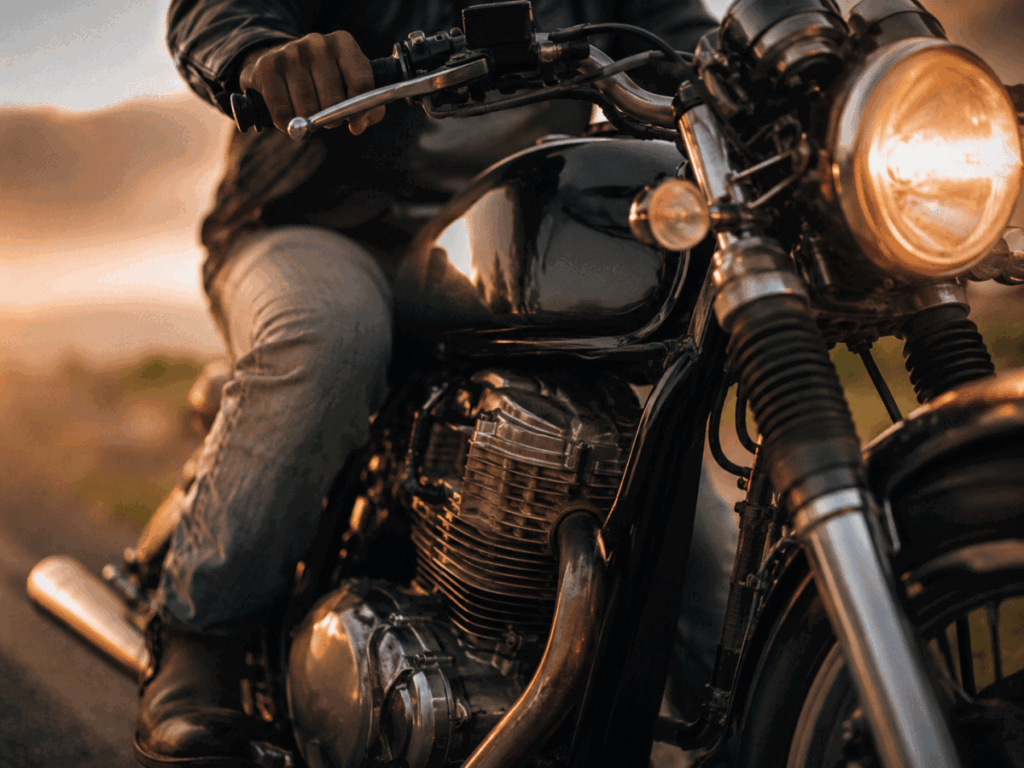  rider feeling a motorcycle engine's vibration and sound