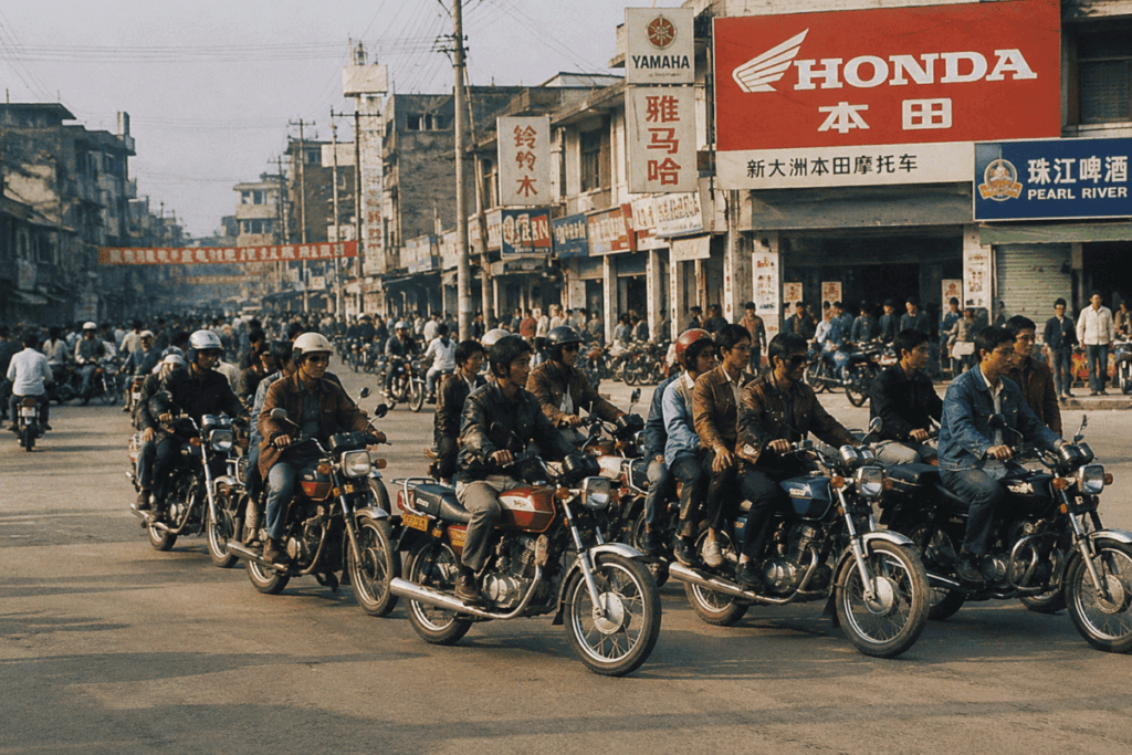Chinese motorcycle 1990s vintage street

