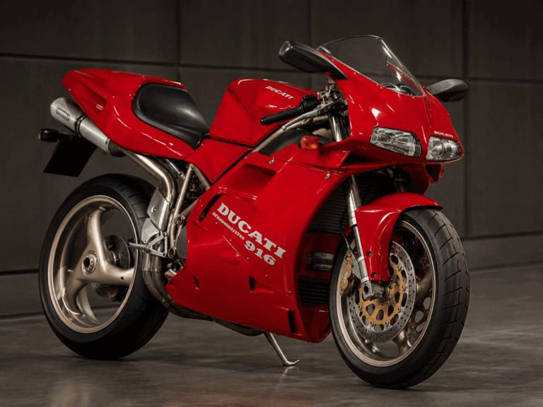 Red Ducati inspired superbike with Italian racing atmosphere and cinematic lighting