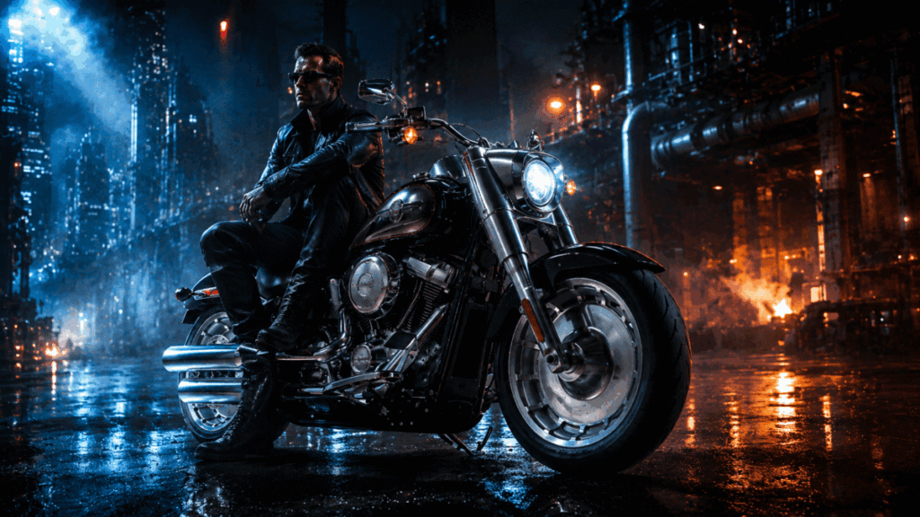 Harley Davidson Fat Boy icon — more than a motorcycle from Terminator 2