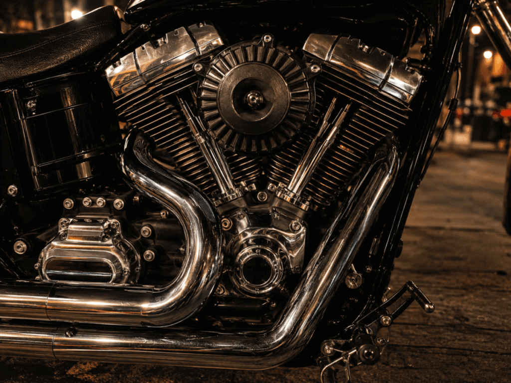 Harley-Davidson V-twin engine producing the potato potato sound