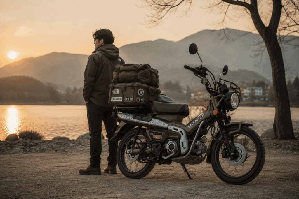 Honda CT125 Hunter Cub lifestyle rider outdoor