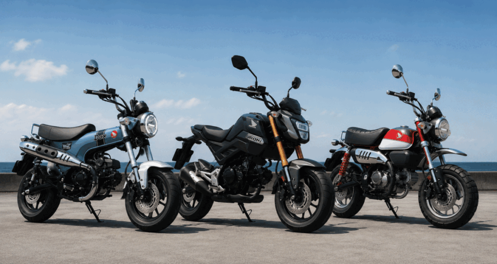 Honda Dax 125 Grom Monkey 125 comparison