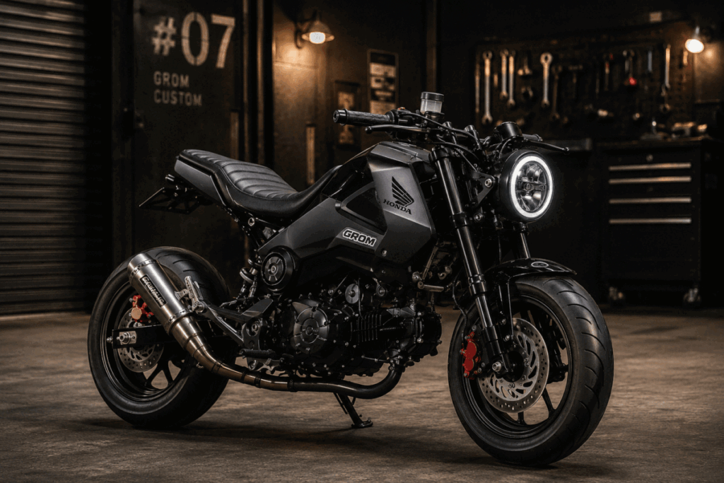 Honda Grom custom cafe racer street fighter build
