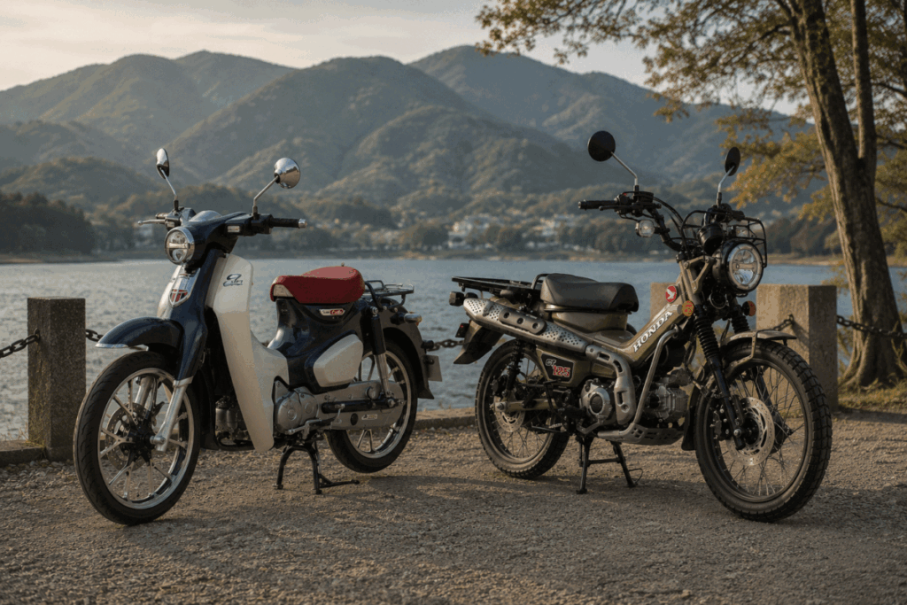 Honda Super Cub C125 CT125 Hunter Cub side by side