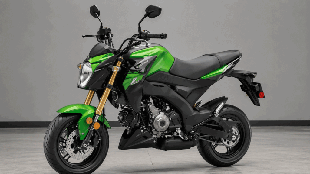 Kawasaki Z125 Pro — a manual mini naked bike, not a Kawasaki scooter