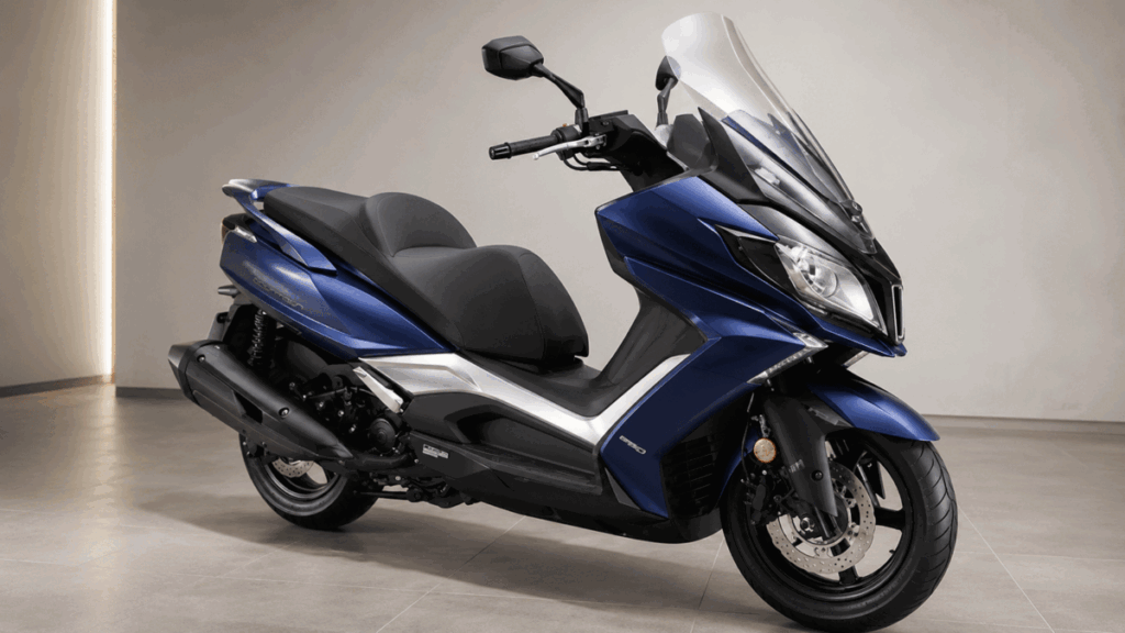 Kymco Downtown 300i — the base platform behind the Kawasaki scooter J300