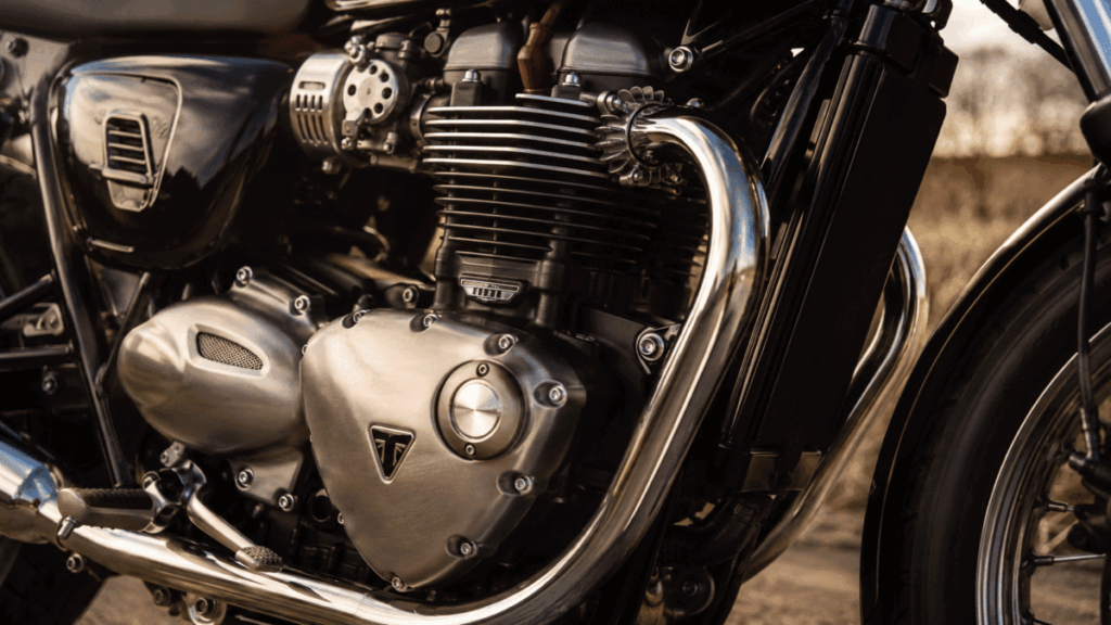 Triumph Bonneville parallel twin engine close up