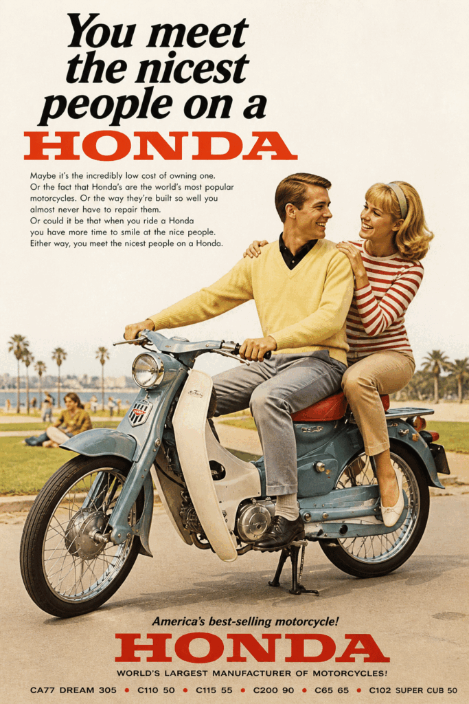 You Meet the Nicest People on a Honda — 1960s Super Cub advertising campaign