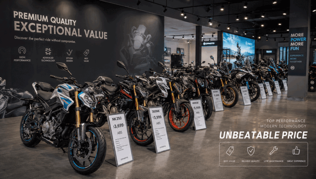motorcycle showroom budget affordable bikes