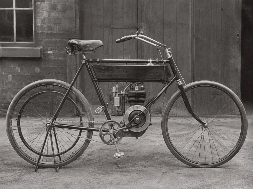 Royal Enfield first motorcycle 1901 Redditch England Minerva engine belt drive oldest motorcycle manufacturer