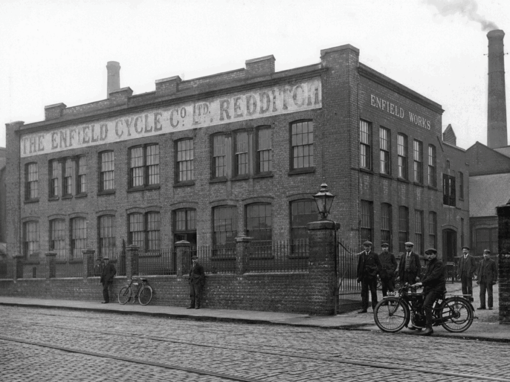 Royal Small Arms Factory Enfield England birthplace of Royal Enfield Made Like a Gun slogan origin